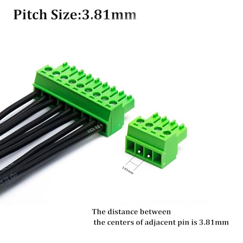 20 PCS 4 Pin 3.81mm Pitch Screw Terminal Block Connector for 28-16AWG, Pluggable Quick Male Plug Connector-4 Pole - size: 4 pin