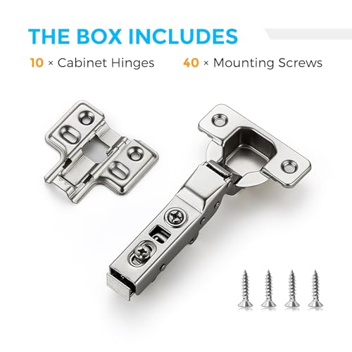 HOME EDIT 5 Pairs 10 Pack European Half Overlay Soft Close Cabinet Hinges - size: Half Overlay