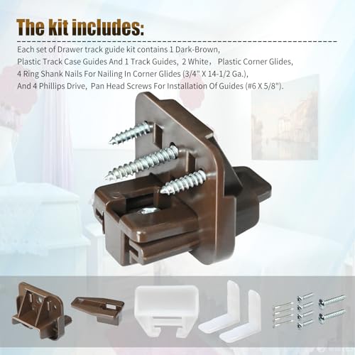 1 Set R7321 Drawer Track Guide and Glides Fit Kenlin Rite Trak 1 System