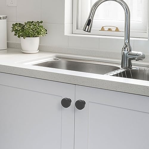 10 Pack Matte Black Kitchen Cabinet Knobs Knurled Cabinet Knobs Black Drawer Knobs Kitchen Cabinet Hardware Handles - color: Matte Black, size: Standard