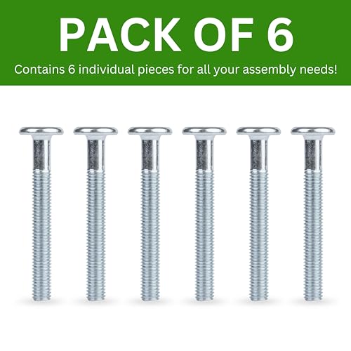 Spare Hardware Parts Replacement for IKEA Furniture Screw Metric Head Cap PF6S Screw - Part #114559 | Joint Connector Bolt M8.0-1.25×65/50-52mm with 5mm Hex Recess| Pack of 6 - size: 114559