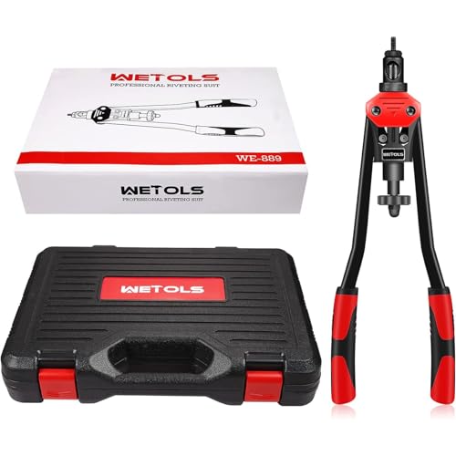 WETOLS Rivet Nut Tool Kit, 16'' Rivnut Tool with 11 Metric and SAE Mandrels - size: 16" rivet nut tool with 11 mandrels