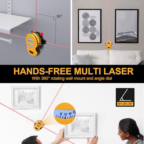 PREXISO Multi Surface Laser Level LED Light Vial, Cross Line Laser