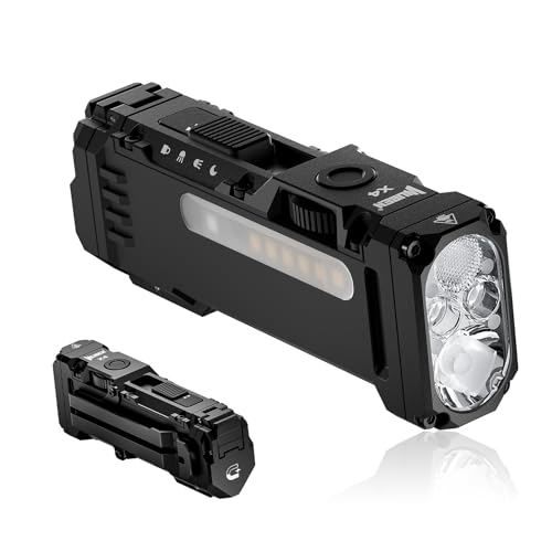 WUBEN X4 Flashlight Rechargeable,EDC Light with Multi-Mode RGB Light - color: Black