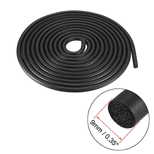 uxcell Foam Rubber Seal Weather Strip 9mm Diameter 5 Meters Long Black - size: 9mm x5m