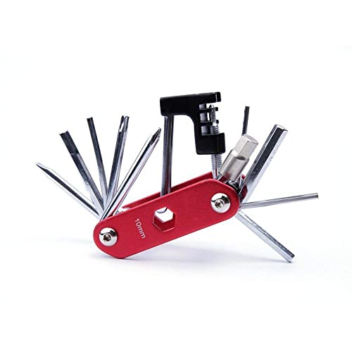 WOTOW 14 in 1 Bike Repair Tool Kit & Bike Saddle Bag - style: 14 in 1 Multitool (Red)