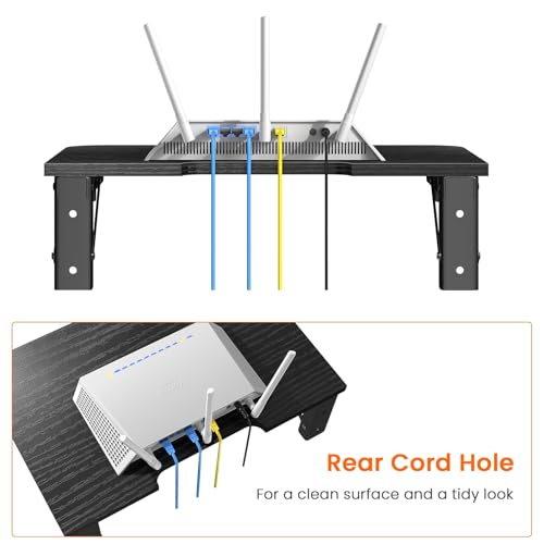 Homode Floating Entertainment Shelf, Folding Projector Shelf, Black - color: Balck