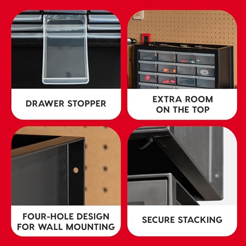 IRIS USA 24-Drawer Plastic Storage Cabinet, Teacher Toolbox, Garage, Black - color: Black, size: 24 Drawer