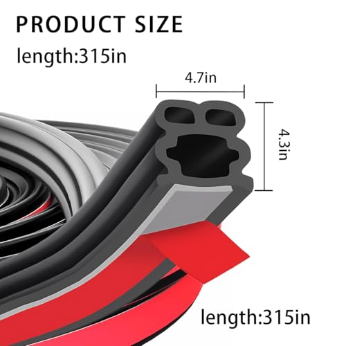 26.25ft Car Door Seal Strip, Self Adhesive Weather Stripping - size: 26.25FT