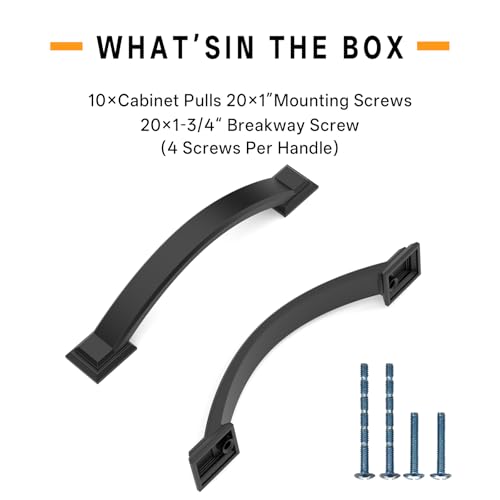 10 Pack 3.75 inch Cabinet Pulls Matte Black Cabinet Handles Drawer Pulls for Kitchen Cabinet Cupboard - color: Matte Black, size: 3.75 inch（96mm）, style: 10 Pack