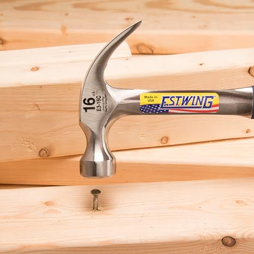ESTWING Curved Claw Hammer, 16 oz Smooth Face, Shock Reduction Grip, E3-16C - size: 16 oz (Ounces)