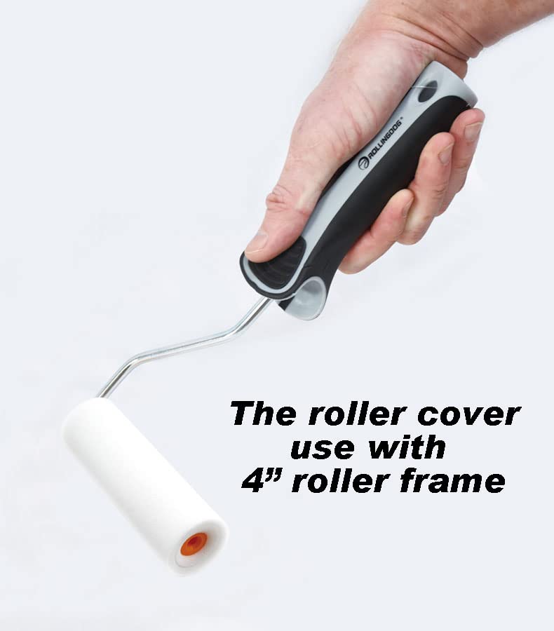 ROLLINGDOG 4 Inch Paint Roller Covers Mini Foam Roller Paint 4PCS - color: 4pc 4" Concave Roller