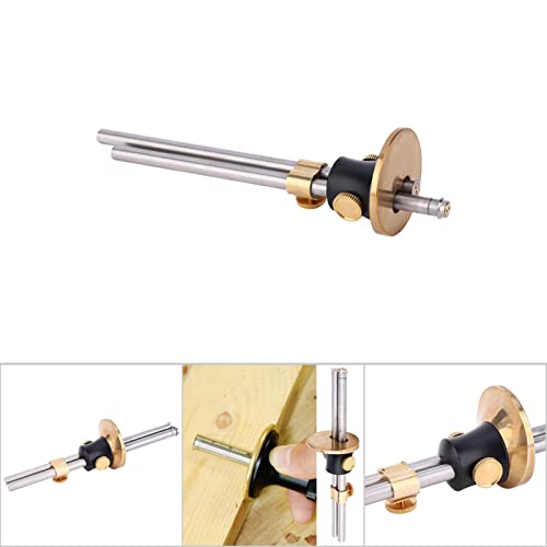 LiebeWH Wheel Marking Gauge Double Blade Woodworking Scriber with Adjustable Ruler for Precision Carpentry (biaxial) - size: 1 Count (Pack of 1)