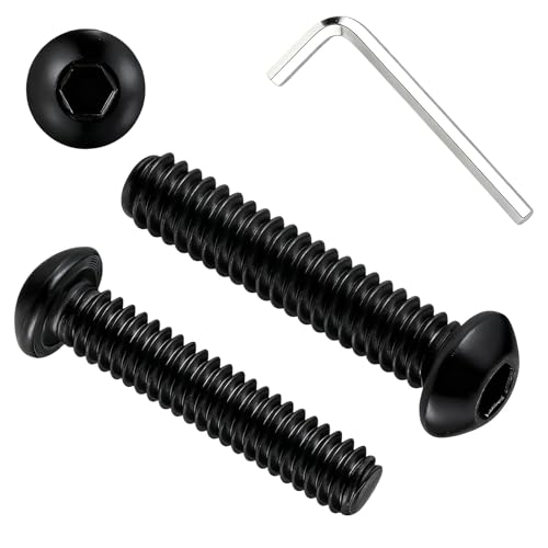 Metuja 20pcs 1/4-20x1-3/4 Button Head Socket Cap Bolts Screws,304 Stainless Steel Rust & Corrosion Resistant with Black Oxide Finish,Full Thread for DIY,Furniture Assembly,Toys & Mechanical Repair - size: 1/4-20 x 1-3/4"
