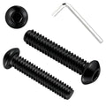 Metuja 20pcs 1/4-20x1-3/4 Button Head Socket Cap Bolts Screws,304 Stainless Steel Rust & Corrosion Resistant with Black Oxide Finish,Full Thread for DIY,Furniture Assembly,Toys & Mechanical Repair - size: 1/4-20 x 1-3/4"