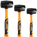 Rubber Mallet Set - 3 Sizes 12oz 24oz and 32oz, Fiberglass Handle, Rubber Mallet for Flooring, Tent Stakes, Woodworking, Camping, Soft Blow Tasks without Damage - style: Rubber Mallet Set