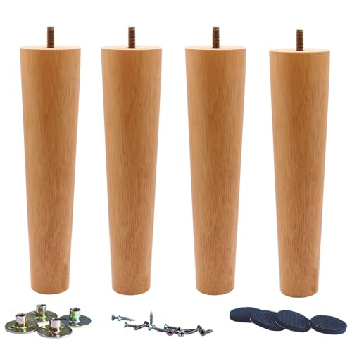 Solid Wood Replacement Furniture Sofa Couch Leg 10 inch Heavy Duty Set of 4 | Straight Wooden legs for Couch Sofa Chair Ottoman Loveseat Coffee Table Cabinet Furniture Replacement - color: Straight- Set of 4, size: 10"