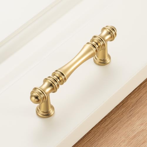 KOOFIZO 30 Pack 3 in Brushed Gold Cabinet Pulls, Gold Drawer Handles P30 - color: Brushed Gold, size: 3" CC - 30Pcs