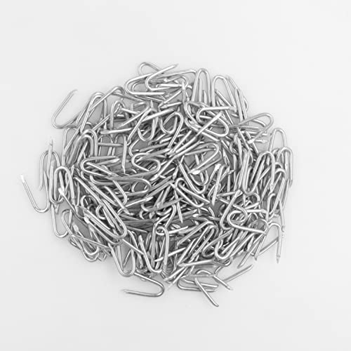 Steel Wire Fencing Staples (200 pcs), Galvanized U-Shaped Fasteners Nails