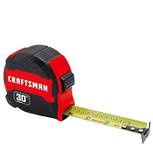 CRAFTSMAN 30-ft Tape Measure with Fraction Markings, Retractable (CMHT37445S) - size: (Pack of 1)