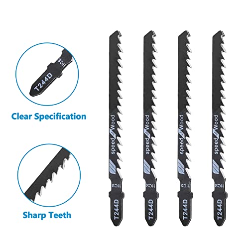 20 PCS T344D T-Shank Jigsaw Blade, 6" High Carbon Steel for Wood | High Carbon Steel, 6 TPI Fast Cutting, Fits All T-Shank Saws, For Hardwood Plywood Chipboard Plastic - size: 20 Pcs