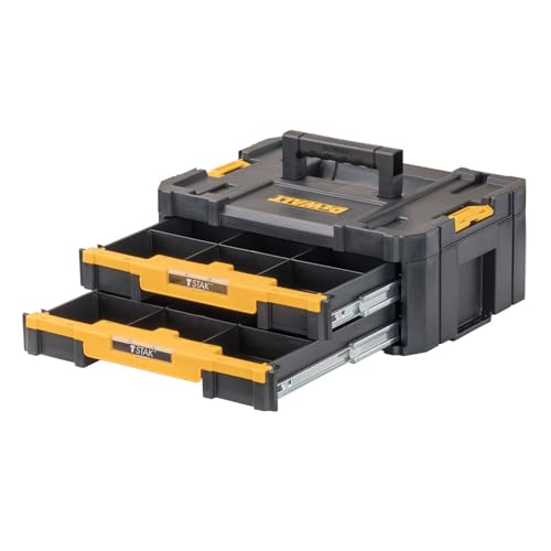 DEWALT TSTAK Tool Storage Organizer with Double Drawers, Holds Up to 16.5 lbs. (DWST17804) - size: 17.3 x 12.3 x 6.9 inches (Pack of 1)