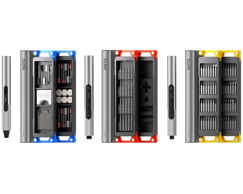 HOTO SNAPBLOQ 3-in-1 Mini Power Tool Kit – Mini Drill & Rotary Tool, Electric Screwdriver with 114 Accessories, Magnetic Modular System, Ideal for 3D Printing Finishing, Electronics Repair, DIY Crafts