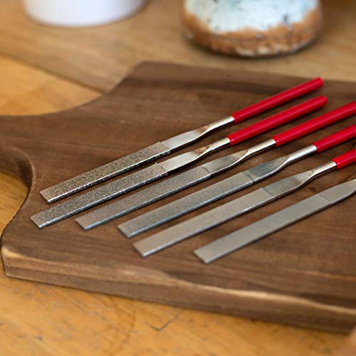 6pc Diamond Coated Flat File Set, 40 to 600 Grit