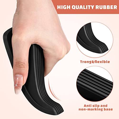 Frienda 36 Pcs Rubber Door Stoppers Wedge, Heavy Duty Bottom Stop, Black