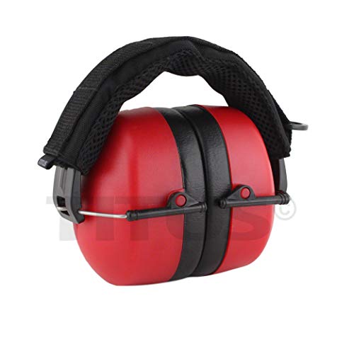 TITUS 3 Series, Onyx 37 Original Highest NRR Noise Reduction Earmuffs - color: Red (Tactical Band / With Pouch)