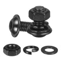 M METERXITY 10 Set M6 x 12mm Flanged Button Head Socket Cap Screws, Black 304 Stainless Steel 18-8 Hex Socket Head Screws Bolts, Nuts, Flat & Lock Washers for DIY, Furniture, Automotive - size: M6 x 12mm