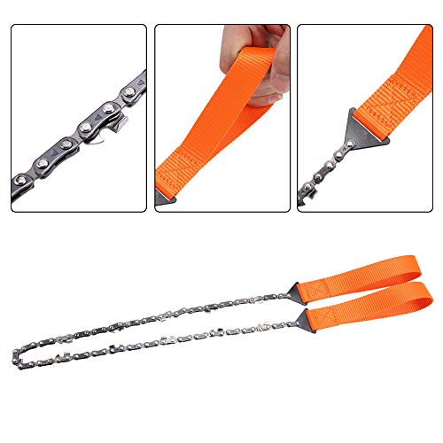 Pocket Chainsaw, Portable Camping Wire Chain Folding Hand Survival Chainsaw with Paracord Survival Bracelet for