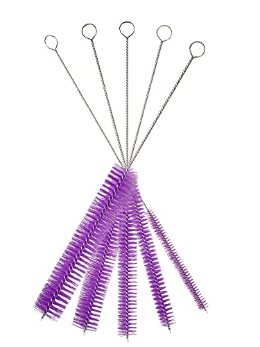 10" Extra Long Tube Brush Set - Large 5 Pack - Purple - color: Purple, size: Large 5 Pack (8mm 12mm 16mm 20mm 24 mm)