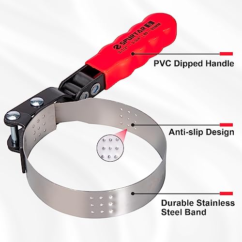 Spurtar 5pcs Swivel Oil Filter Wrench Set 12" Oil Filter Removal Tool - size: 5-Piece Set: 2-3/4" - 5-1/4"