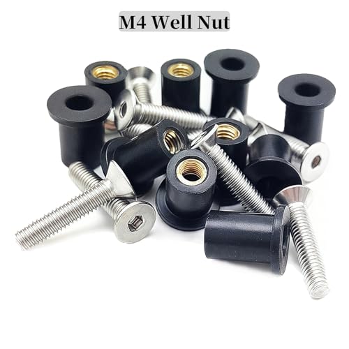 103Pcs M4 M5 M6 Rubber Well Nuts Kit for Kayak with Brass Inserts