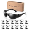 Tinted Safety Glasses Bulk, 24 Pack, Protective Shaded Safety Goggles, UV Protection Sunglasses, Scratch & Impact Resistant Dark Smoke Lense | Perfect for Construction, Shooting, Lab Work - color: 24pk-black Tinted