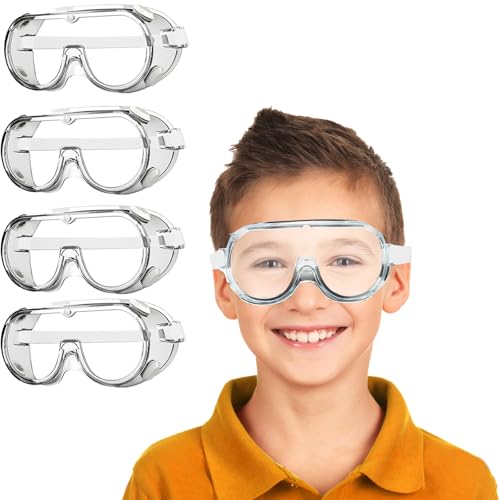 8 Pack Kid Science Goggles Bulk - Lightweight Polycarbonate Lenses and PVC Frame,Eye Protection for Kids