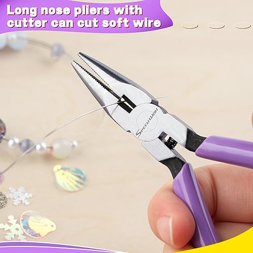 SPEEDWOX Mini Long Nose Pliers With Serrated Jaw and Chain Nose Pliers for Jewelry Making and Hobby Craft DIY - style: Long Nose Pliers