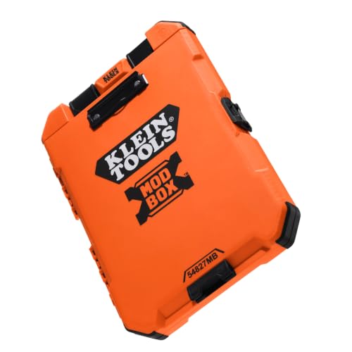 Klein Tools 54827MB MODbox Clipboard with Fold-Out Hook, Weather-Resistant Storage, Removable Internal Pocket, External Pen Clip, Jobsite Storage Case