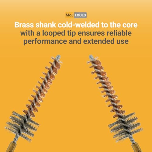 McJ Tools Cleaning Bronze Chamber Brush 10-Pack 7.62mm/.308Cal - Bristle Bronze Premium Gun Cleaning Brushes for Effective Chamber Cleaning - size: 7.62mm, .308cal (10-pack)