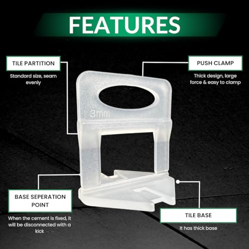 KMS 2000 Tile Spacers 1/8" – Tile Spacer Leveling System for Professional Tile Installation, Consistent Gap Tile Leveling Spacers - color: 2000 Tile Spacers 1/8"