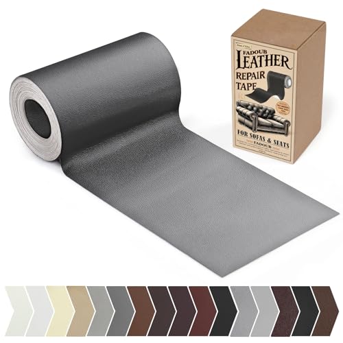 Leather Repair Patch, Dark Gray Leather Repair Tape for Furniture - color: Dark Gray, size: Fine Grain 4 x 63 In