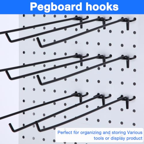 Shimeyao 200 Pcs Peg Board Hooks Stainless Steel Pegs,12 Inch,Black - color: Black, size: 12 Inch