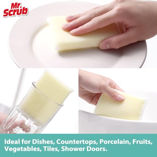 Sponges Kitchen Scrub Dish Sponge Scouring Pad, 6 Pads Cleaning Brush Dishwasher Soap Supplies, Dishwashing Dinnerware Towels Sink Pan Pot Cloth Rags Holder Bathroom Bathtub - size: 6 Pack