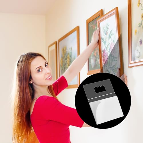 30pcs Adhesive Picture Hangers Plastic Sawtooth Poster Hanger No Nail Stick on Adhesive Picture Hanger No Hole Hanging Pictures Frame Hooks for Back of Frames