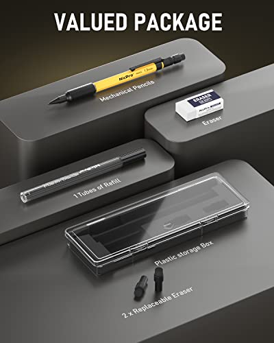 Nicpro MP2000 1.3mm Metal Mechanical Pencil Set with Case (Yellow) - style: 1 Pack (Yellow)