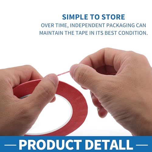 Painters Tape Easy Removal Fine Width 1.5mm Tape 0.06 Inches x 52.5 Yards Red - color: Red, size: 0.06 Inches x 52.5 Yards