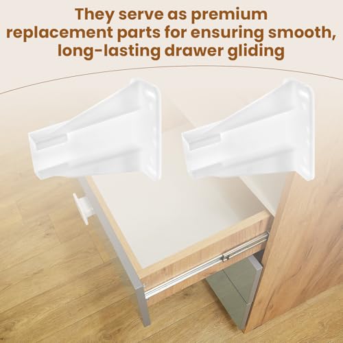 Kitchen Drawer Rail Bracket for Prime-Line R 7240 Rear Drawer Track Back Plate, Nylon Drawer Side Track Brackets, White -1 Pair