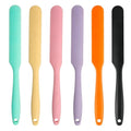 6 Pcs Silicone Jar Spatula Set, Sourdough Spatula, Long Handle Thin Spatulas for Baking, Cake Icing, Butter Cream Spreading, Jam Scraping (Purple, Pink, Green, Yellow, Orange, Black) - color: Purple, Pink, Green, Yellow, Orange, Black