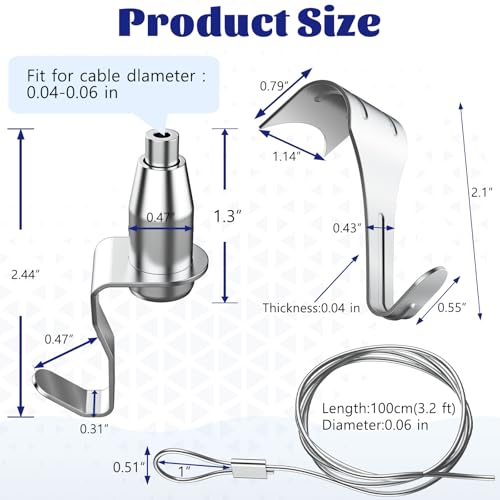 16 Pack Picture Rail Hooks and Wire,Picture Rail Hanging System with Hooks